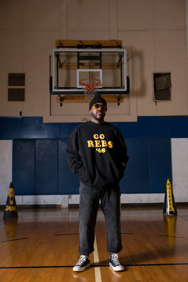 GO REBS '68  CREW- BLACK